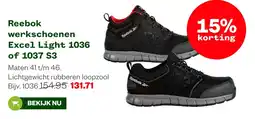 Welkoop Reebok werkschoenen Excel Light 1036 of 1037 S3 aanbieding