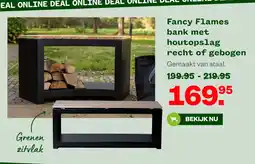 Welkoop Fancy Flames bank met houtopslag aanbieding