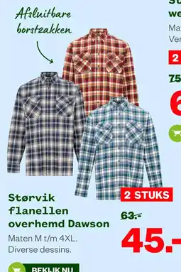 Welkoop Størvik flanellen overhemd Dawson aanbieding