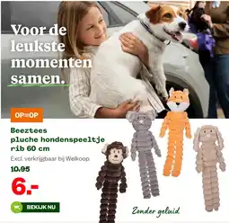 Welkoop Beeztees pluche hondenspeeltje rib aanbieding