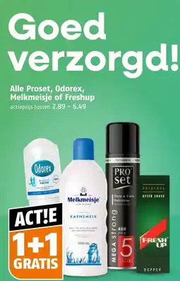 Poiesz Alle Proset, Odorex, Melkmeisje of Freshup aanbieding