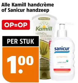 Poiesz Alle Kamill handcrème of Sanicur handzeep aanbieding