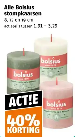 Poiesz Alle Bolsius stompkkaarsen aanbieding