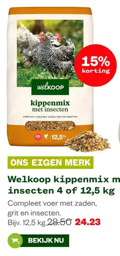 Welkoop Welkoop kippenmix met insecten aanbieding
