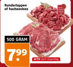 Poiesz Runderlappen of hacheevlees aanbieding