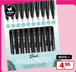 Boekenvoordeel Studio Light Black Fineliners aanbieding