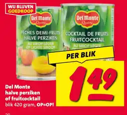 Nettorama Del Monte halve perziken of fruitcocktail aanbieding