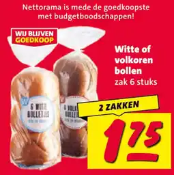 Nettorama Witte of volkoren bollen aanbieding