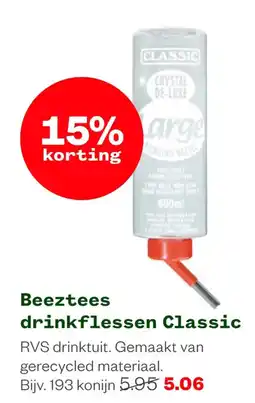 Welkoop Beeztees drinkflessen Classic aanbieding