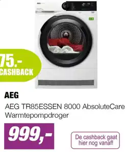 EP AEG AEG TR85ESSEN 8000 AbsoluteCare Warmtepompdroger aanbieding