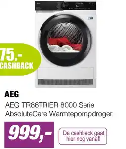EP AEG AEG TR86TRIER 8000 Serie AbsoluteCare Warmtepompdroger aanbieding