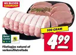 Nettorama Filetlapjes naturel of varkensfiletrollade aanbieding