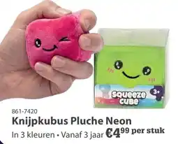 Marskramer Knijpkubus Pluche Neon aanbieding