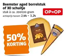 Poiesz Beemster aged borrelstuk of XO schuitje aanbieding