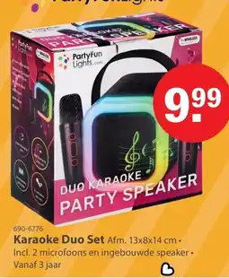 Marskramer PartyFun Lights Duo Karaoke Party Speaker aanbieding