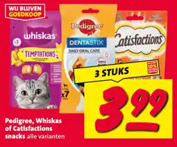 Nettorama Pedigree, Whiskas of Catisfactions snacks aanbieding