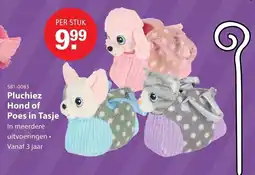 Marskramer Pluchiez Hond of Poes in Tasje aanbieding
