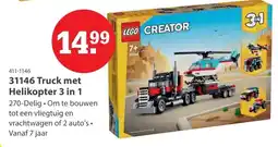Marskramer lego creator truck met helikopter 3 in 1 aanbieding