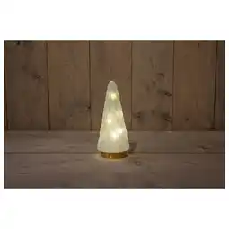 Pets Place Anna's Collection Glazen Boom Met Gouden Voet - Kerstverlichting - Wit&Warm Wit Ø10,5x24,5 cm aanbieding