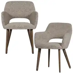 Wehkamp WOOOD Murat Eetkamerstoelen Houten Bruine Poot - Geel - Set van 2 aanbieding