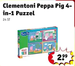 Kruidvat Clementoni Peppa Pig 4-in-1 Puzzel aanbieding