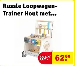 Kruidvat Russle Loopwagen-Trainer Hout met Gereedschap aanbieding