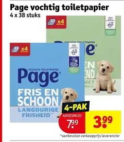 Kruidvat Page vochtig toiletpapier aanbieding
