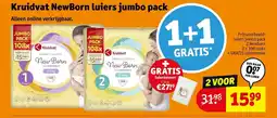 Kruidvat Kruidvat NewBorn luiers jumbo pack aanbieding
