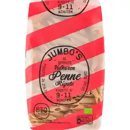 Jumbo Jumbo's Biologisch Volkoren Penne Rigate 500 g aanbieding