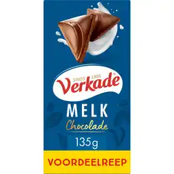 Jumbo Verkade Melk Chocolade Voordeelreep 135 g aanbieding