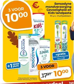 Trekpleister Sensodyne mondverzorging Gevoeligheid en Kids tandpasta aanbieding