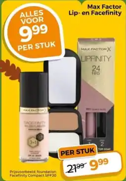 Trekpleister Max Factor Lip- en Facefinity aanbieding