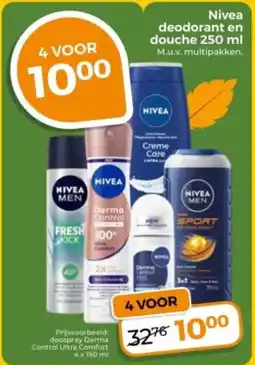 Trekpleister NIVEA deodorant en douche aanbieding