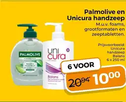Trekpleister Palmolive en Unicura handzeep aanbieding
