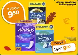 Trekpleister Always en Always Dailies gigapak aanbieding