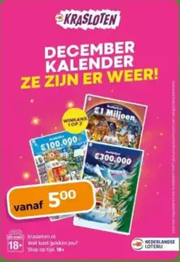Trekpleister Krasloten december kalender aanbieding
