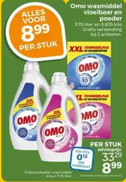 Trekpleister Omo wasmiddel vloeibaar en poeder aanbieding