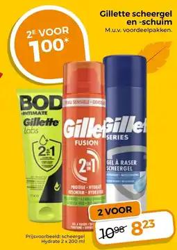 Trekpleister Gillette scheergel en -schuim aanbieding