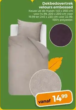 Trekpleister Dekbedovertrek velours embossed aanbieding