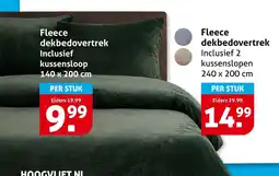 Hoogvliet Fleece dekbedovertrek Inclusief kussensloop aanbieding