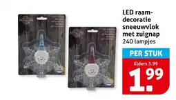 Hoogvliet LED raam decoratie sneeuwvlok met zuignap aanbieding