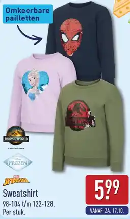 ALDI Spiderman sweatshirt aanbieding
