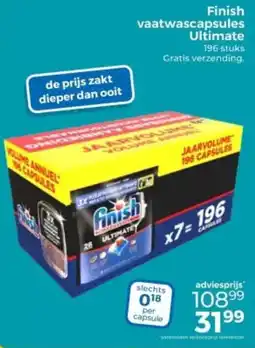 Trekpleister Finish vaatwascapsules ultimate aanbieding