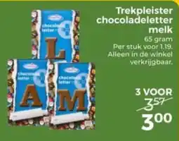 Trekpleister Trekpleister chocoladeletter melk aanbieding