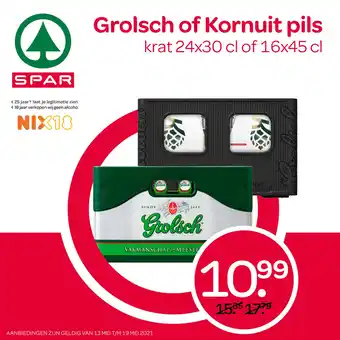 Spar Grolsch of kornuit pils aanbieding