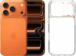 Coolblue Apple iPhone 17 Pro 256GB Oranje + BlueBuilt Protective Back Cover Transparant aanbieding