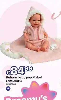 Dreamland Reborn baby pop Mabel roze aanbieding