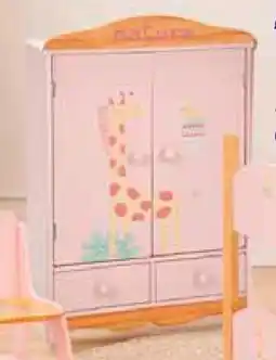 Dreamland Nature Houten poppenkleerkast met kleerhangers aanbieding