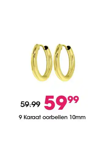 Lucardi 9 karaat oorbellen 10mm aanbieding