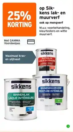 GAMMA sikkens lak- en muurverf aanbieding